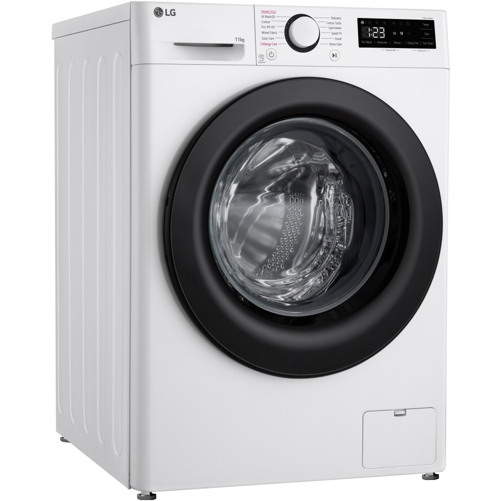 LG F4Y511WBLN1 Washing Machine, 11kg, 1400 Spin, White, A Rated
