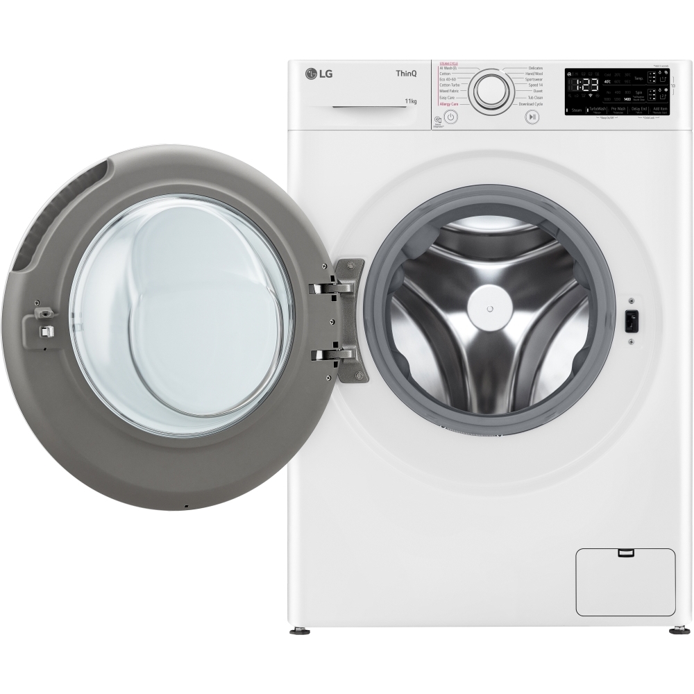 LG F4Y511WWLA1 Series 4 11kg TurboWash&trade; Washing Machine, 1400 Spin, White, A Rated