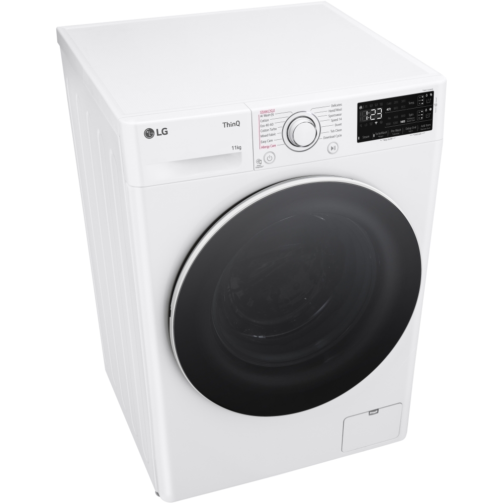 LG F4Y511WWLA1 Series 4 11kg TurboWash&trade; Washing Machine, 1400 Spin, White, A Rated