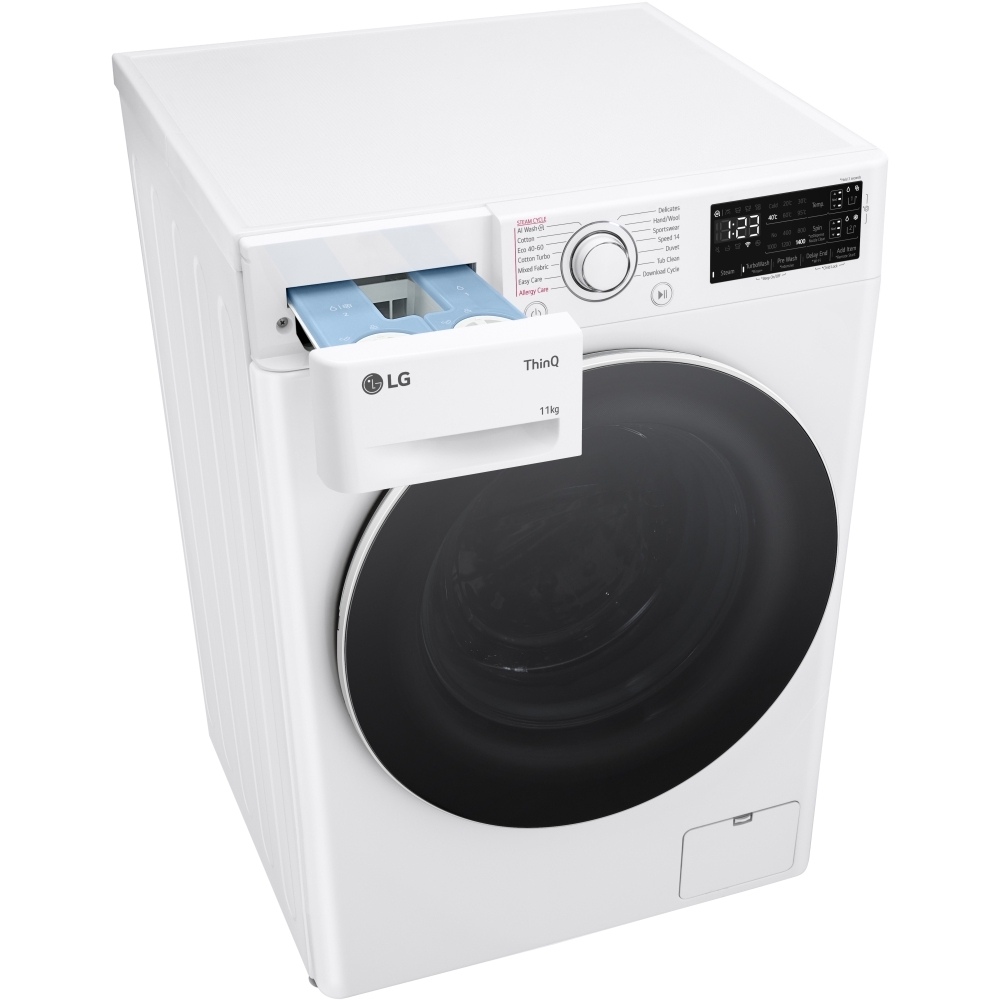 LG F4Y511WWLA1 Series 4 11kg TurboWash&trade; Washing Machine, 1400 Spin, White, A Rated