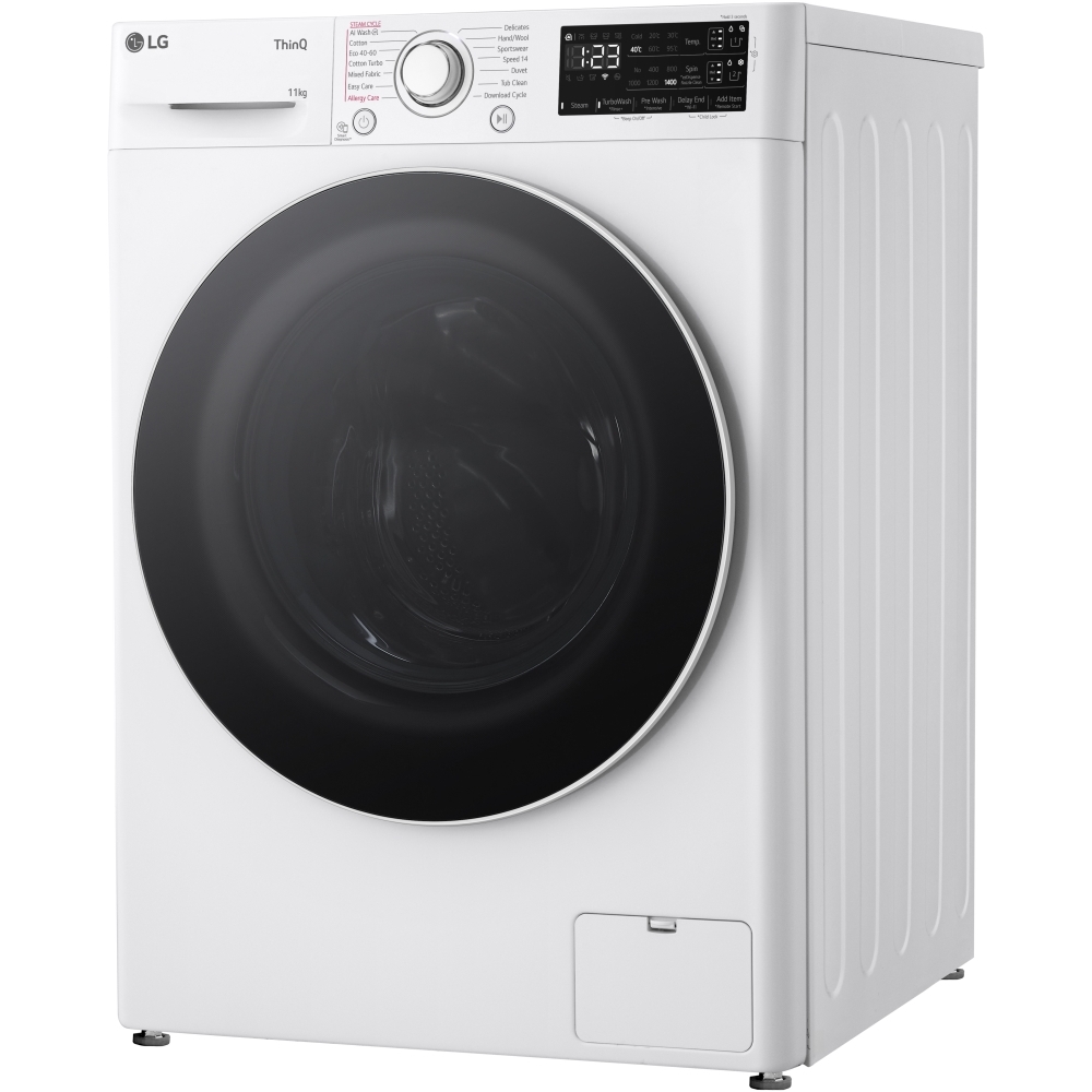 LG F4Y511WWLA1 Series 4 11kg TurboWash&trade; Washing Machine, 1400 Spin, White, A Rated