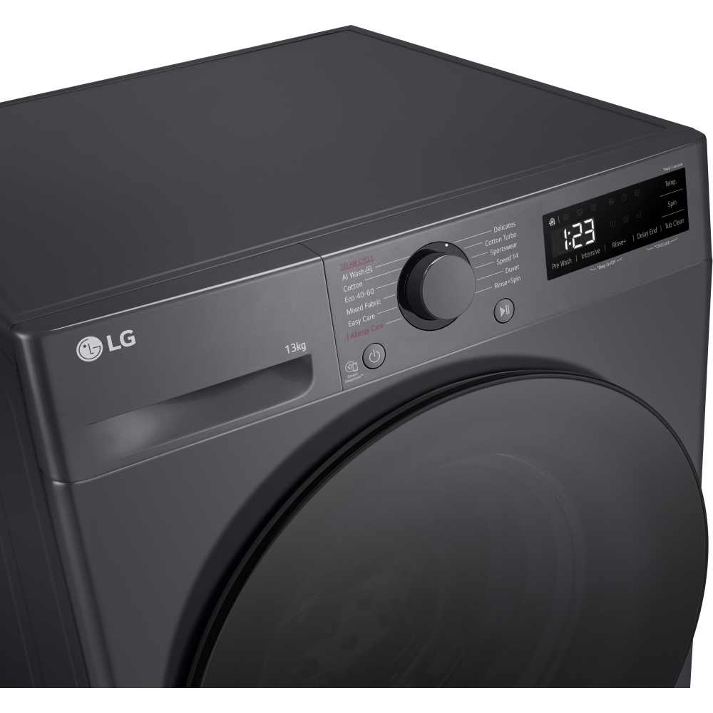 LG F4Y513GBLN1 Washing Machine, 13kg, 1400 Spin, Grey, A Rated