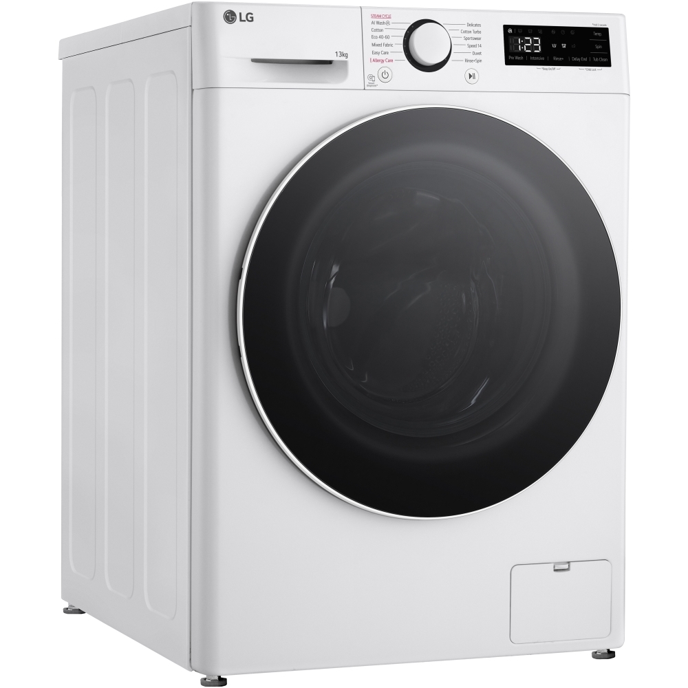 LG F4Y513WWLN1 Washing Machine, 13kg, 1400 Spin, White, A Rated