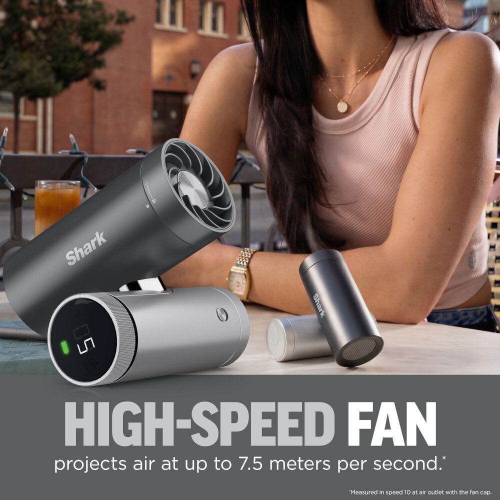 Shark FA022UK ChillPill 3-in-1 Fan, Mist & InstaChill System, Carbon, Grey