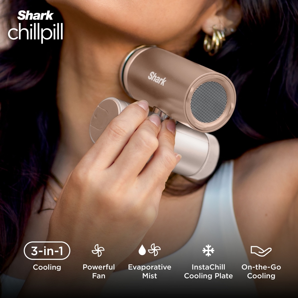 Shark FA022UKBR ChillPill 3-in-1 Fan, Mist & InstaChill System, Iced Latte