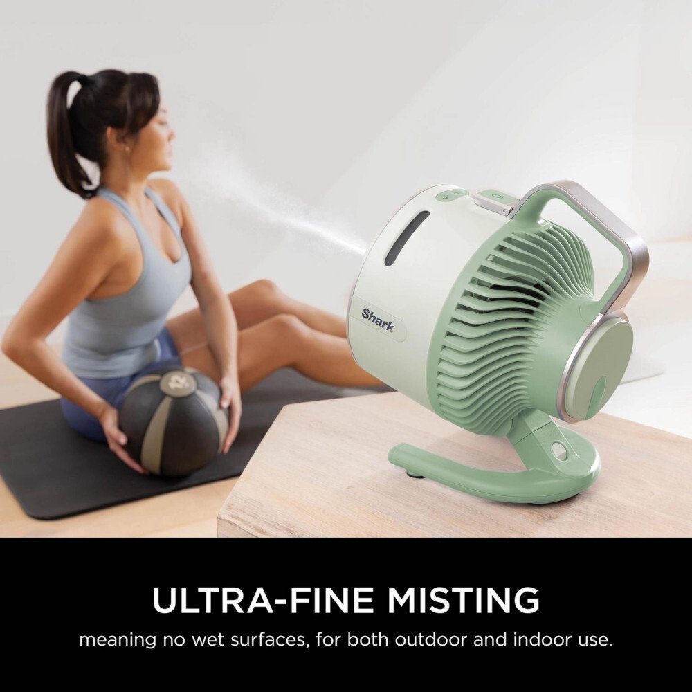 Shark FA050UKGN FlexBreeze HydroGo Misting Fan, Mint Green