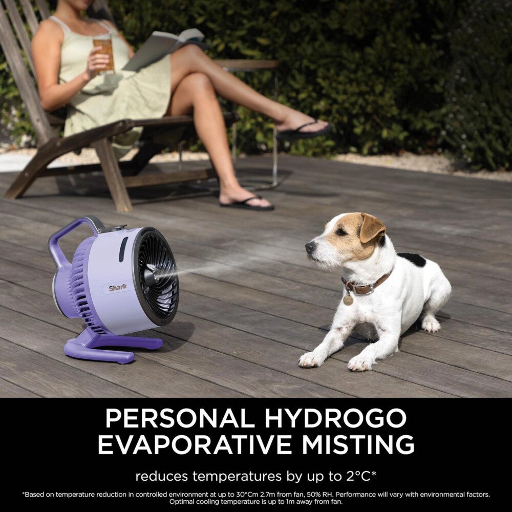 Shark FA050UKLV FlexBreeze HydroGo Misting Fan, Lilac