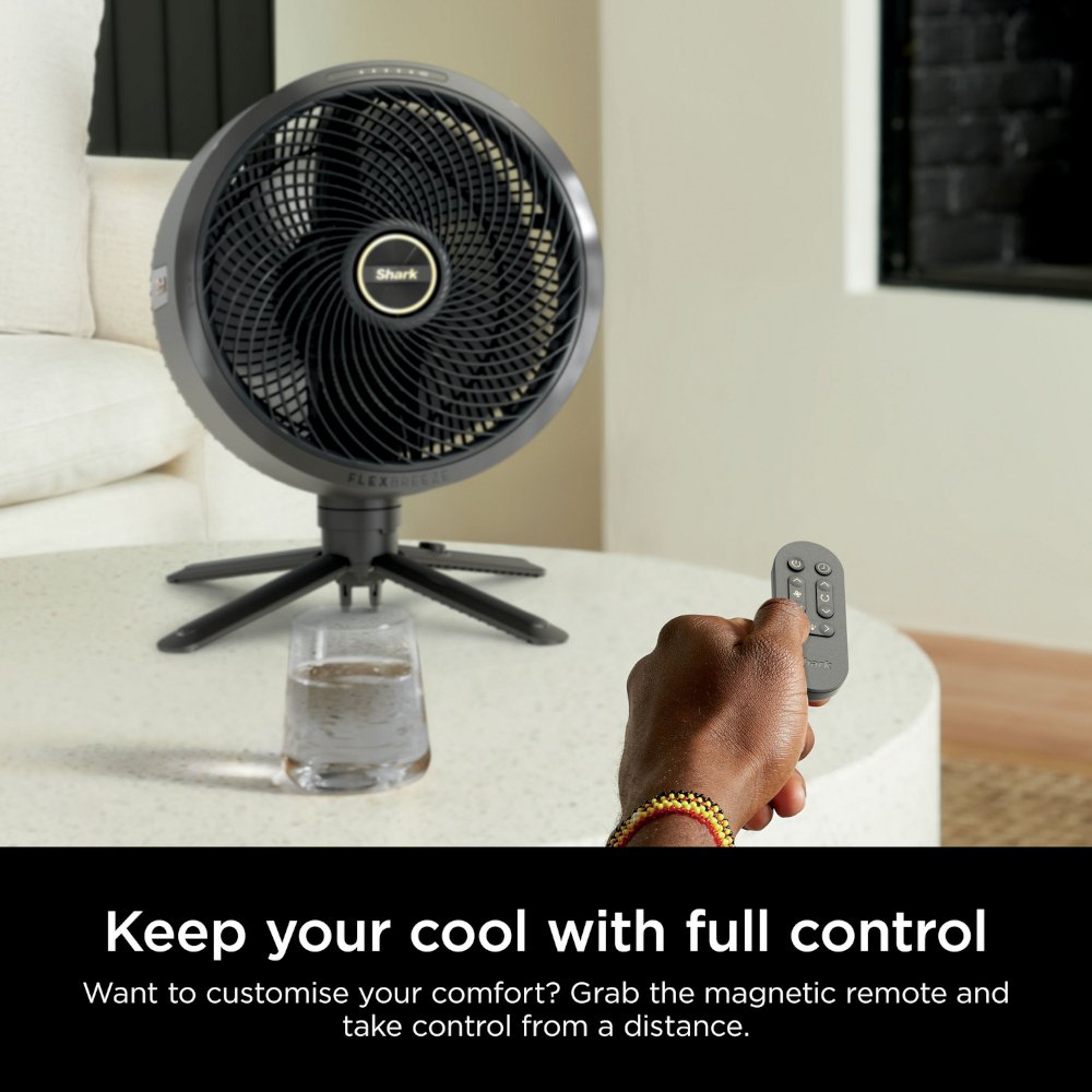 Shark FA220UK FlexBreeze High-Velocity Hybrid Cordless & Corded Fan, Black