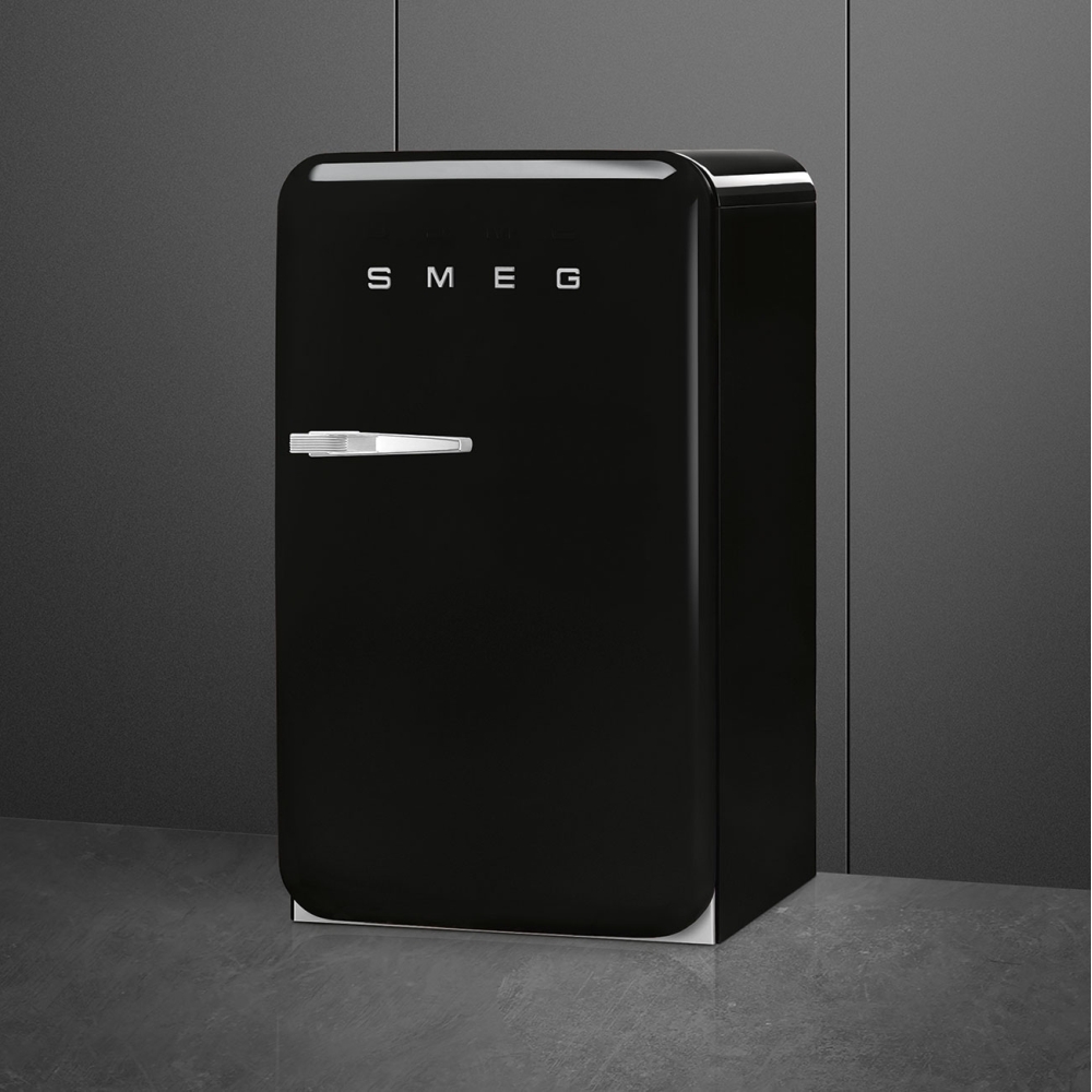 Smeg FAB10HRBL6 Retro Minibar Refrigerator, Black, D Rated