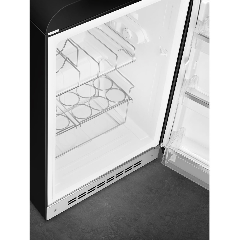 Smeg FAB10HRBL6 Retro Minibar Refrigerator, Black, D Rated