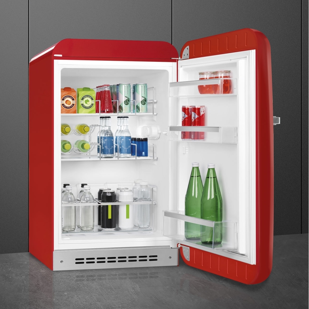 Smeg FAB10HRRD6 Retro Minibar Refrigerator, Red, D Rated