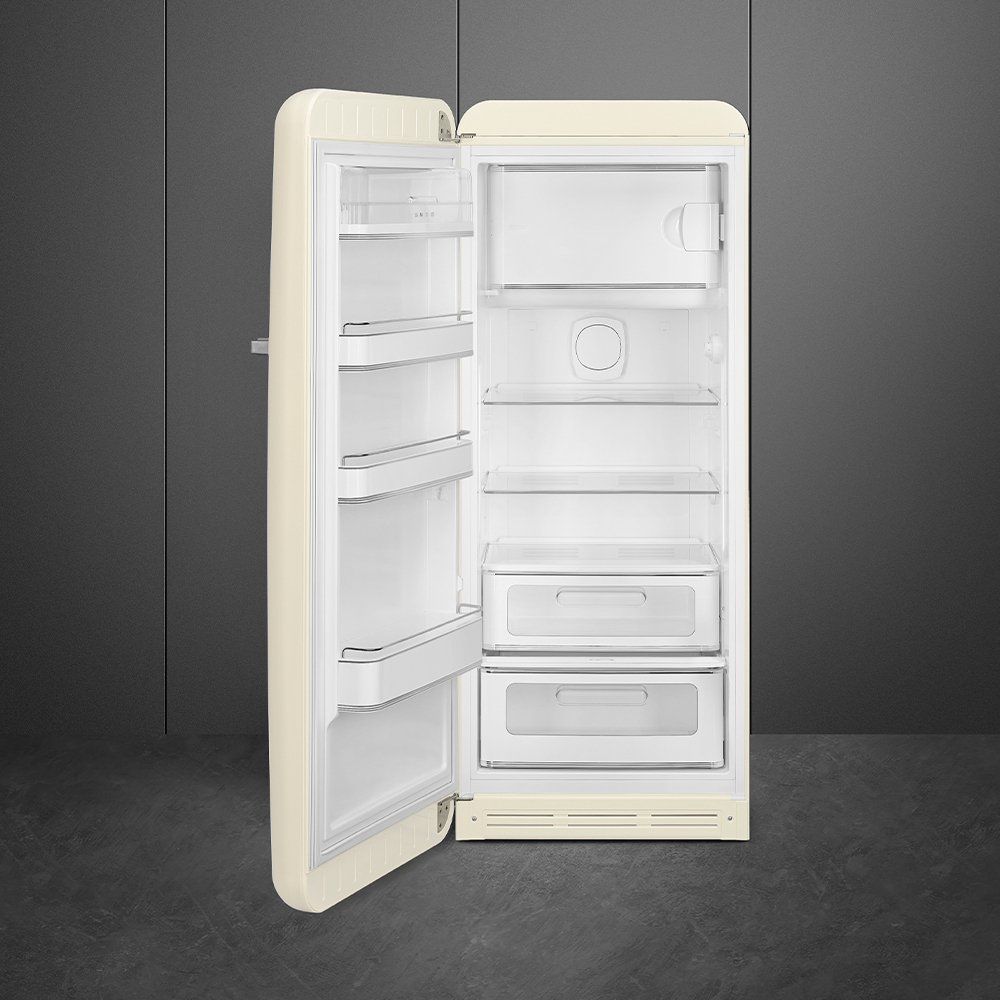 Smeg FAB28LCR6UK Retro Tall Fridge with Ice Box, Cream, C Rated