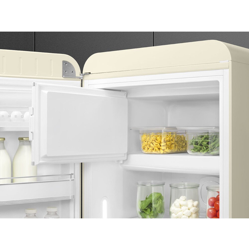 Smeg FAB28LCR6UK Retro Tall Fridge with Ice Box, Cream, C Rated