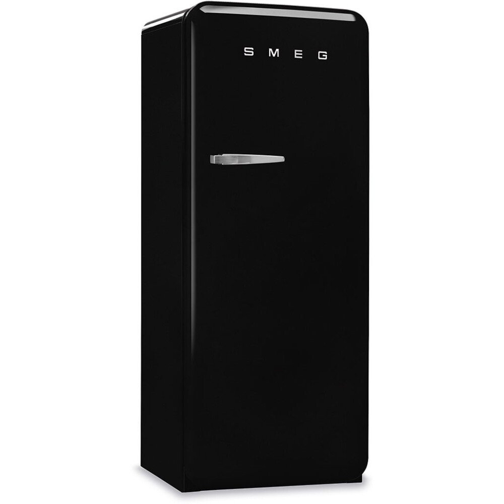 Smeg FAB28RBL6UK Retro Tall Fridge with Ice Box, Black, C Rated