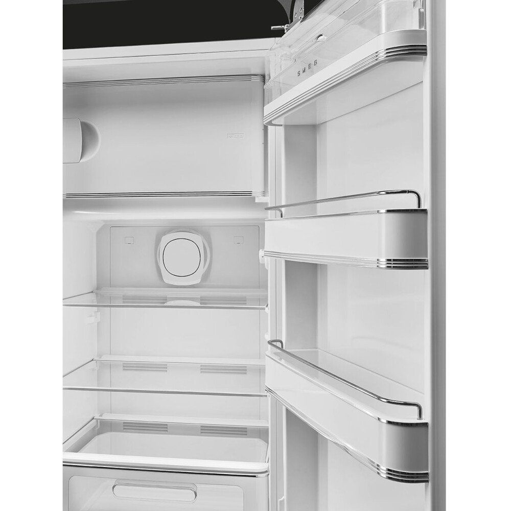 Smeg FAB28RBL6UK Retro Tall Fridge with Ice Box, Black, C Rated