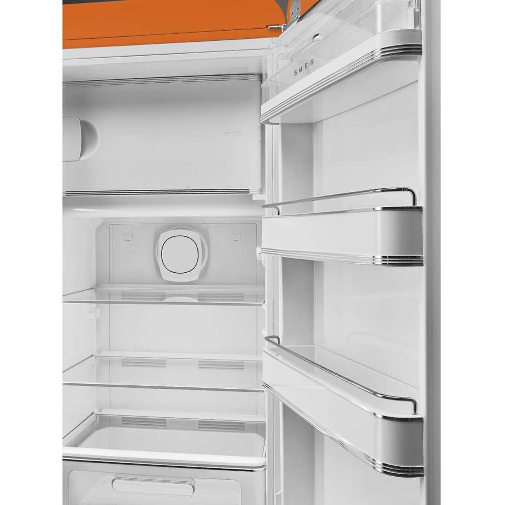 Smeg FAB28ROR6 Retro Tall Fridge with Ice Box, Orange, C Rated