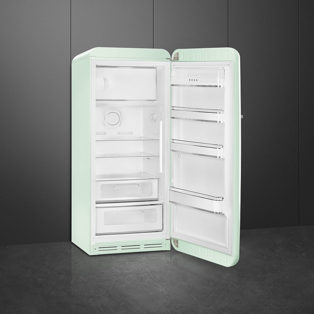 Smeg FAB28RPG6 Retro Tall Fridge with Ice Box, Green, C Rated