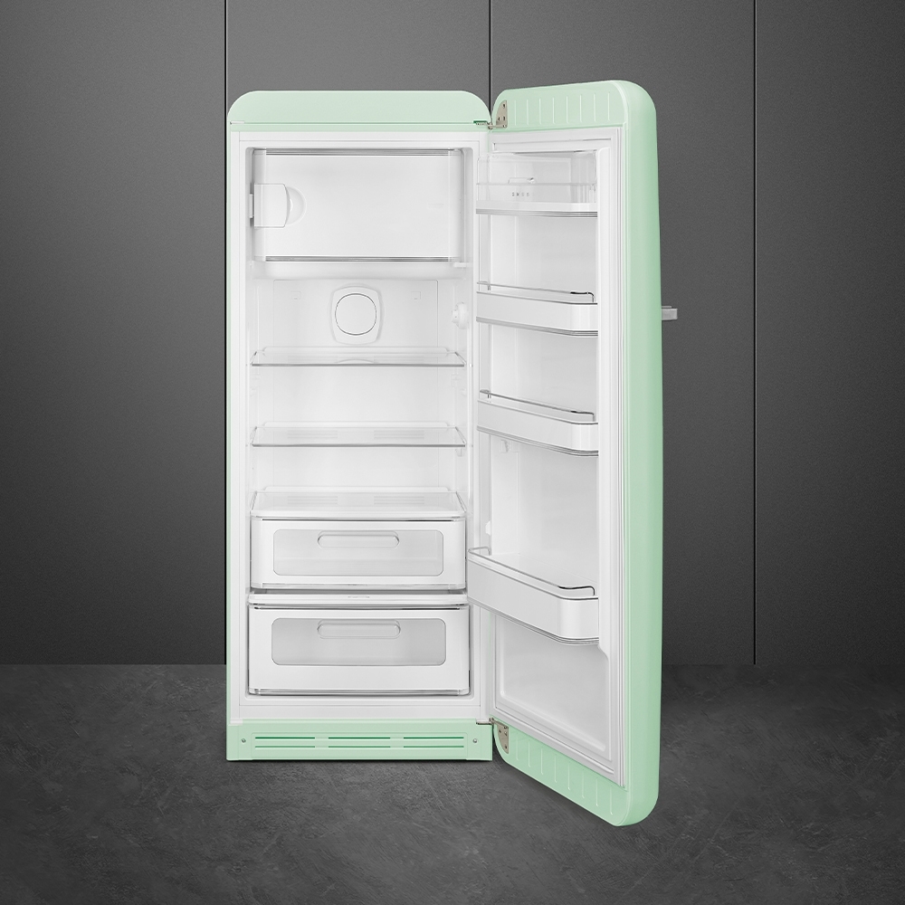Smeg FAB28RPG6 Retro Tall Fridge with Ice Box, Green, C Rated