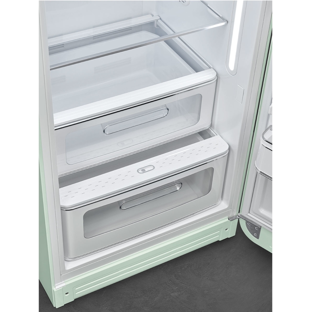 Smeg FAB28RPG6 Retro Tall Fridge with Ice Box, Green, C Rated