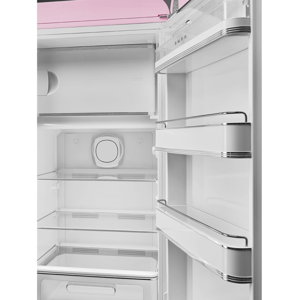 Smeg FAB28RPK6 Retro Tall Fridge with Ice Box, Pink, C Rated