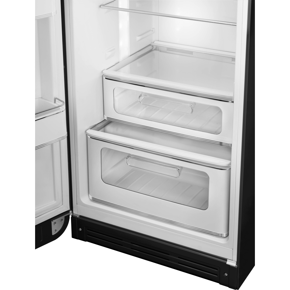 Smeg FAB30LBL6UK Retro Static Fridge Freezer, 80/20, Black, C Rated