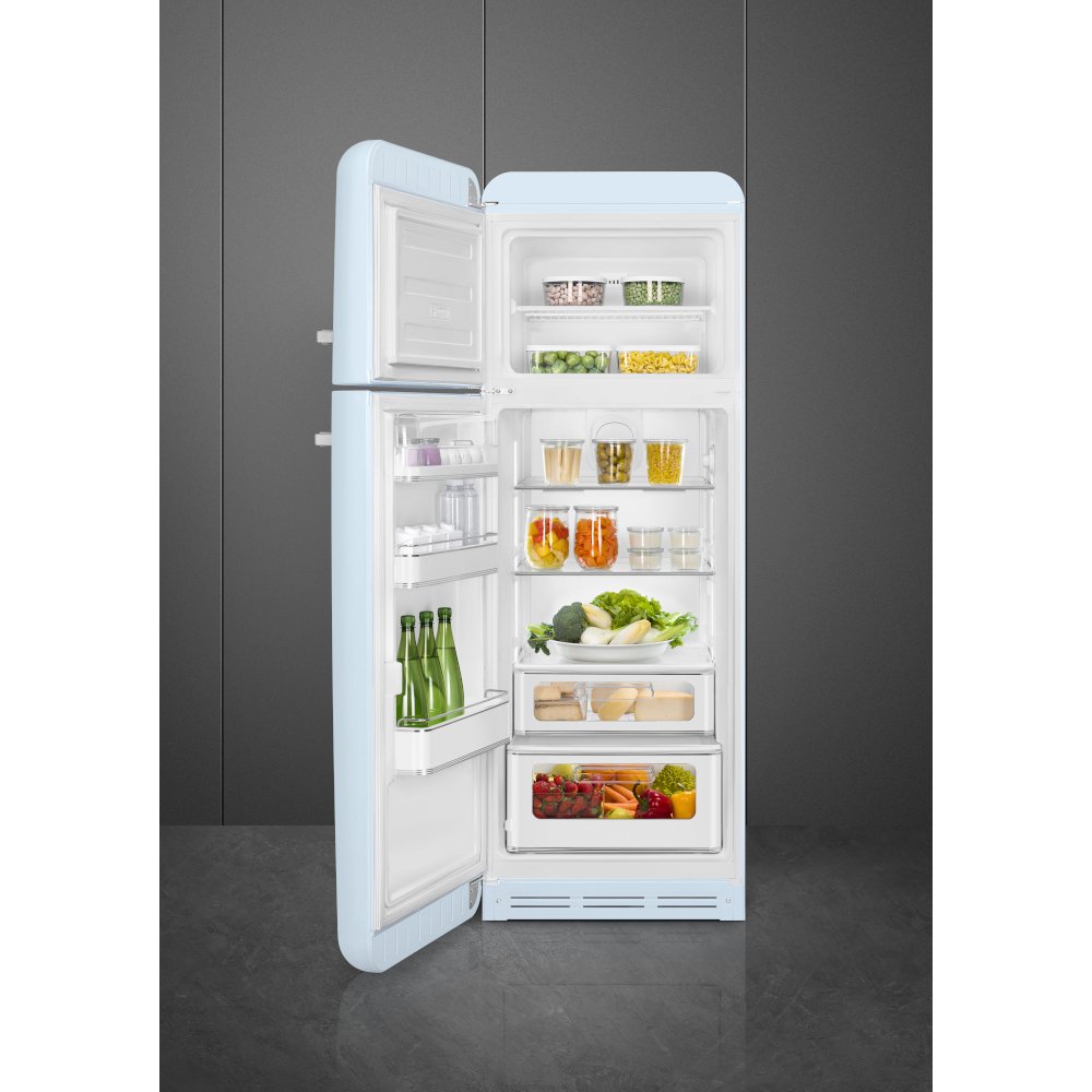 Smeg FAB30LPB6UK Retro Static Fridge Freezer, 80/20, Blue, C Rated