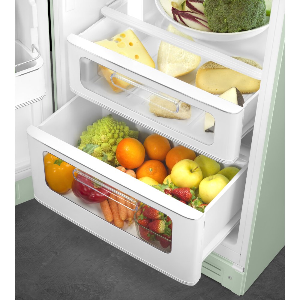 Smeg FAB30LPG6UK Retro Static Fridge Freezer, 80/20, Green, C Rated