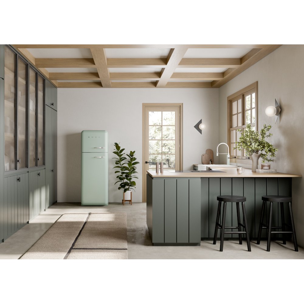 Smeg FAB30LPG6UK Retro Static Fridge Freezer, 80/20, Green, C Rated