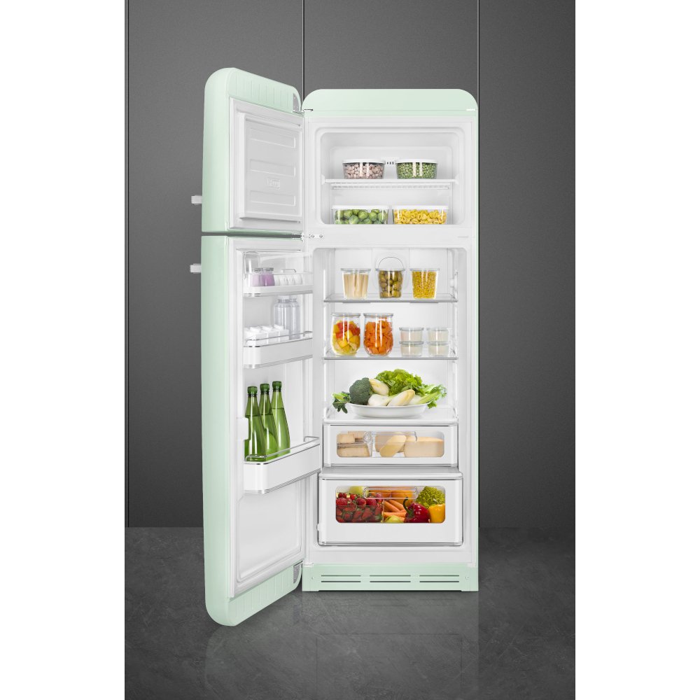 Smeg FAB30LPG6UK Retro Static Fridge Freezer, 80/20, Green, C Rated