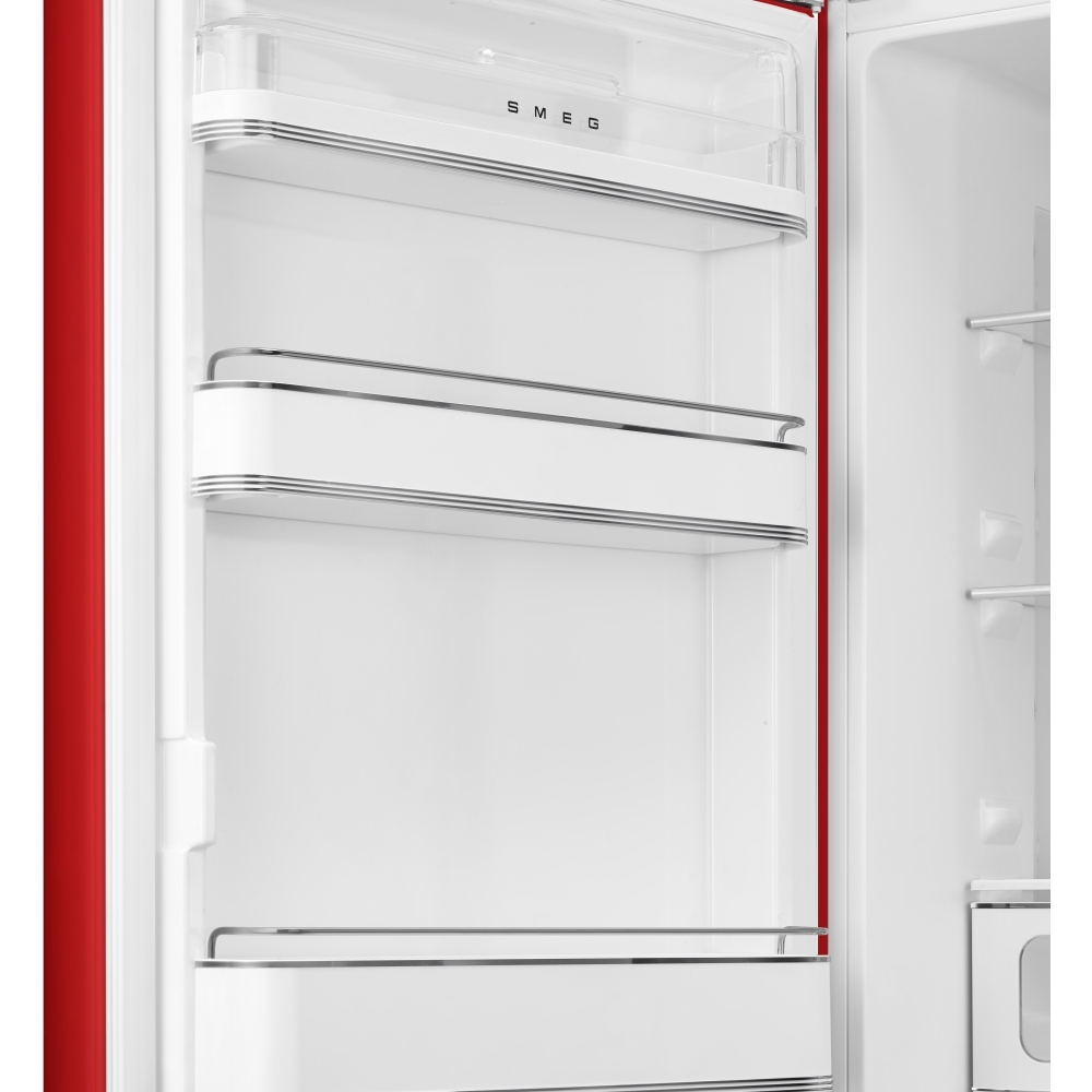 Smeg FAB30LRD5UK Retro Static Fridge Freezer, 80/20, Red, D Rated