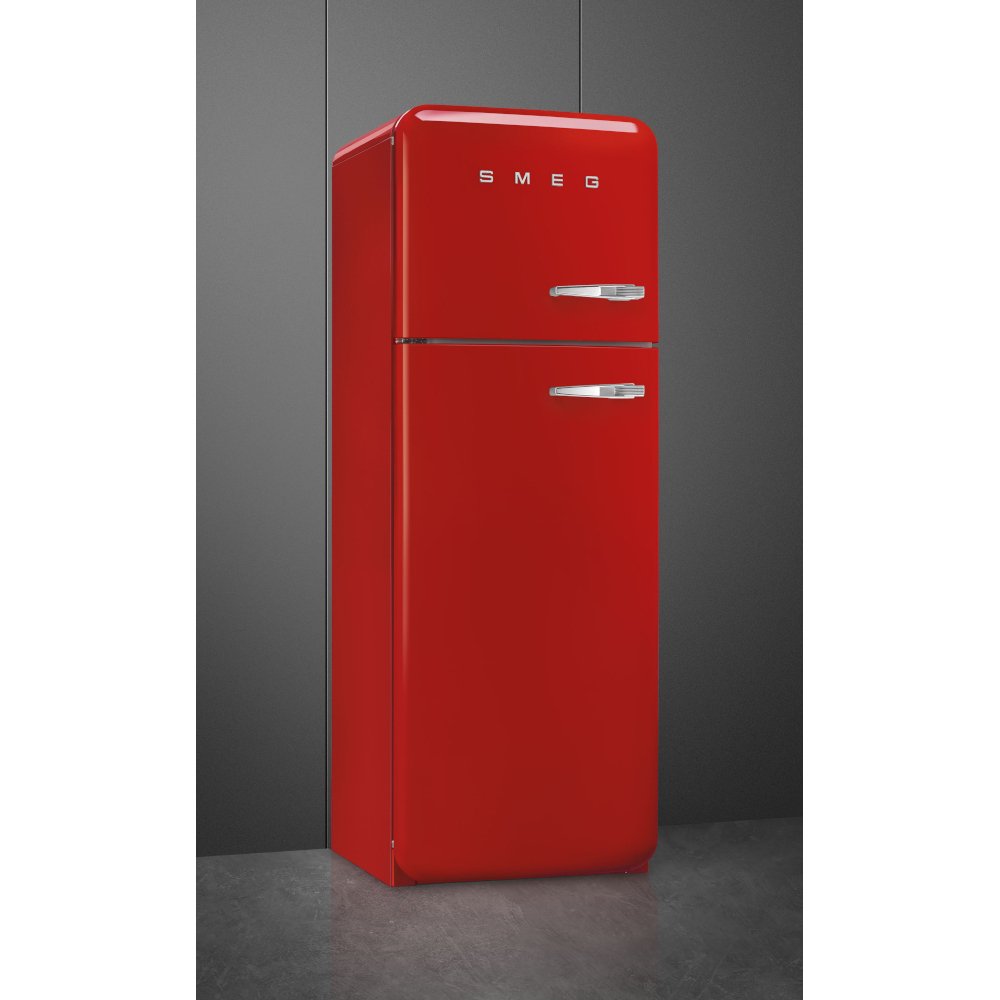 Smeg FAB30LRD6UK Retro Static Fridge Freezer, 80/20, Red, C Rated