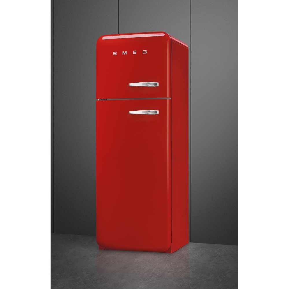 Smeg FAB30LRD6UK Retro Static Fridge Freezer, 80/20, Red, C Rated