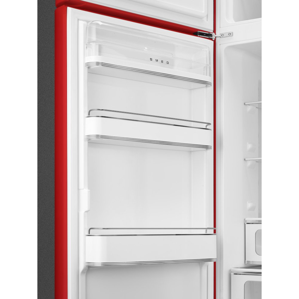 Smeg FAB30LRD6UK Retro Static Fridge Freezer, 80/20, Red, C Rated