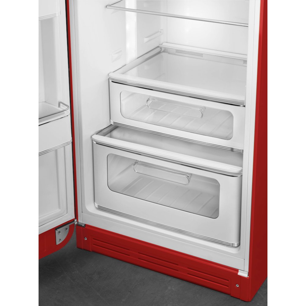 Smeg FAB30LRD6UK Retro Static Fridge Freezer, 80/20, Red, C Rated