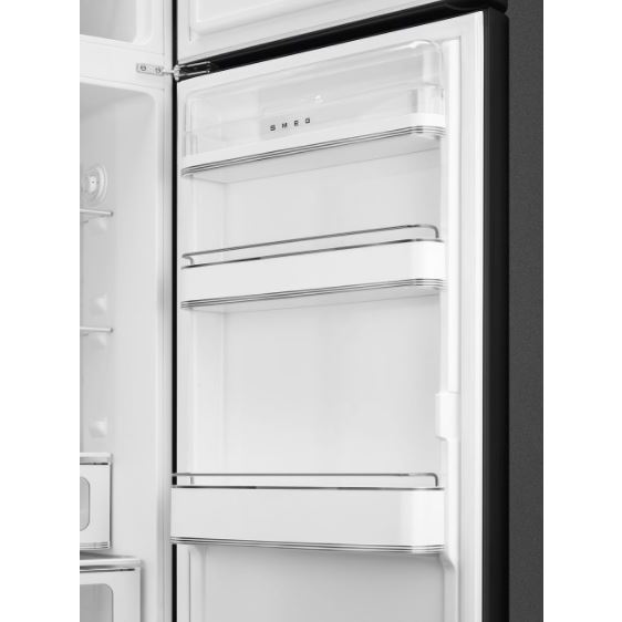 Smeg FAB30RBL5UK Retro Static Fridge Freezer, 80/20, Black, D Rated