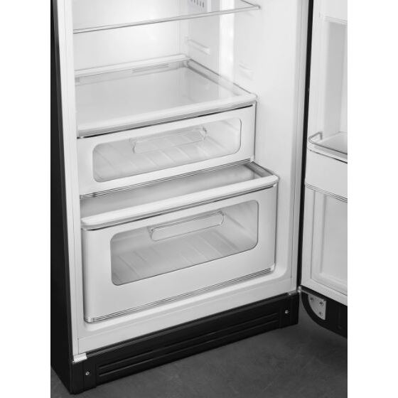 Smeg FAB30RBL5UK Retro Static Fridge Freezer, 80/20, Black, D Rated