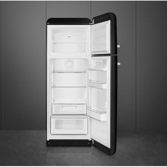Smeg FAB30RBL5UK Retro Static Fridge Freezer, 80/20, Black, D Rated