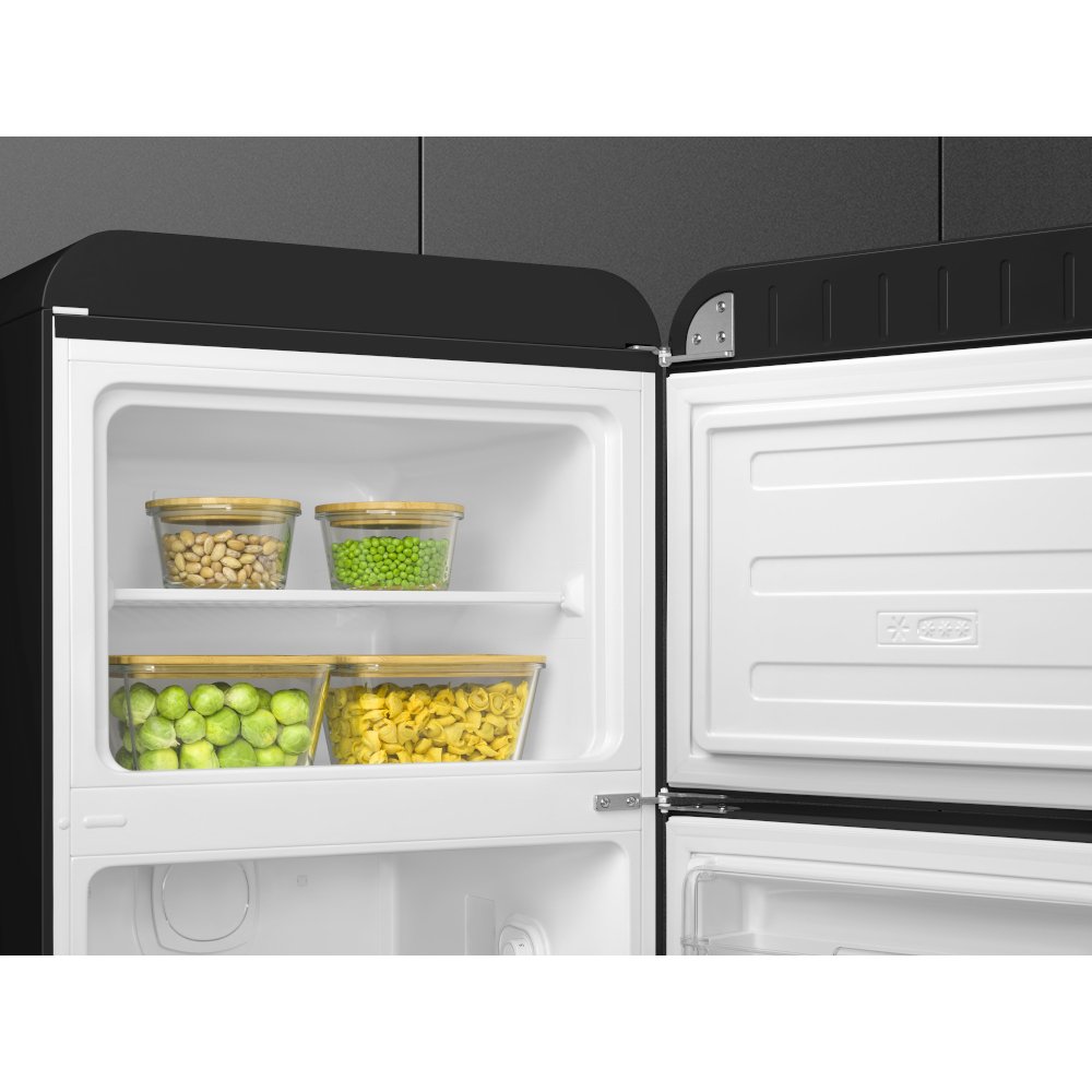 Smeg FAB30RBL6UK Retro Static Fridge Freezer, 80/20, Black, C Rated