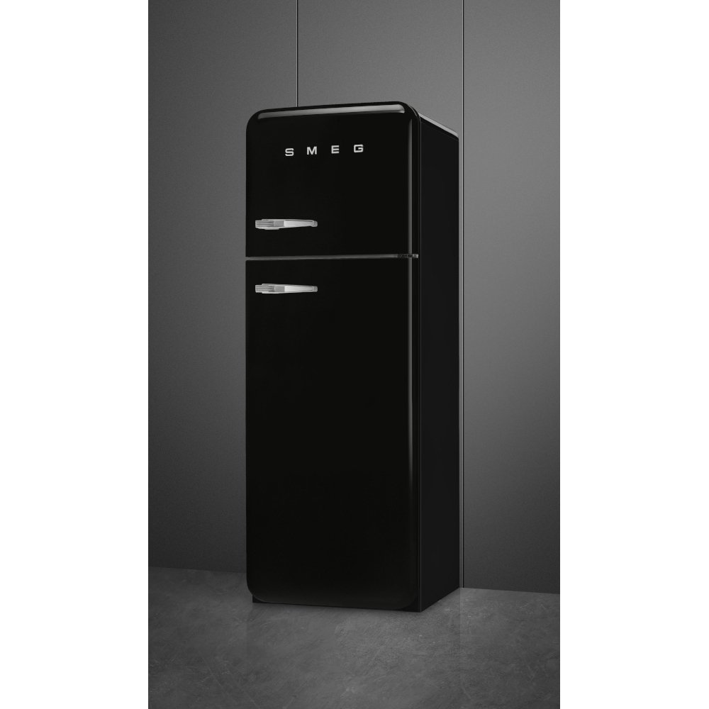 Smeg FAB30RBL6UK Retro Static Fridge Freezer, 80/20, Black, C Rated