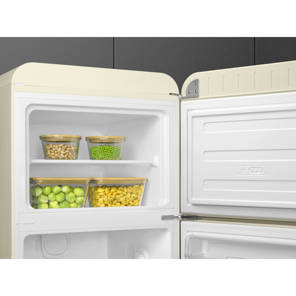 Smeg FAB30RCR6UK Retro Static Fridge Freezer, 80/20, Cream, C Rated