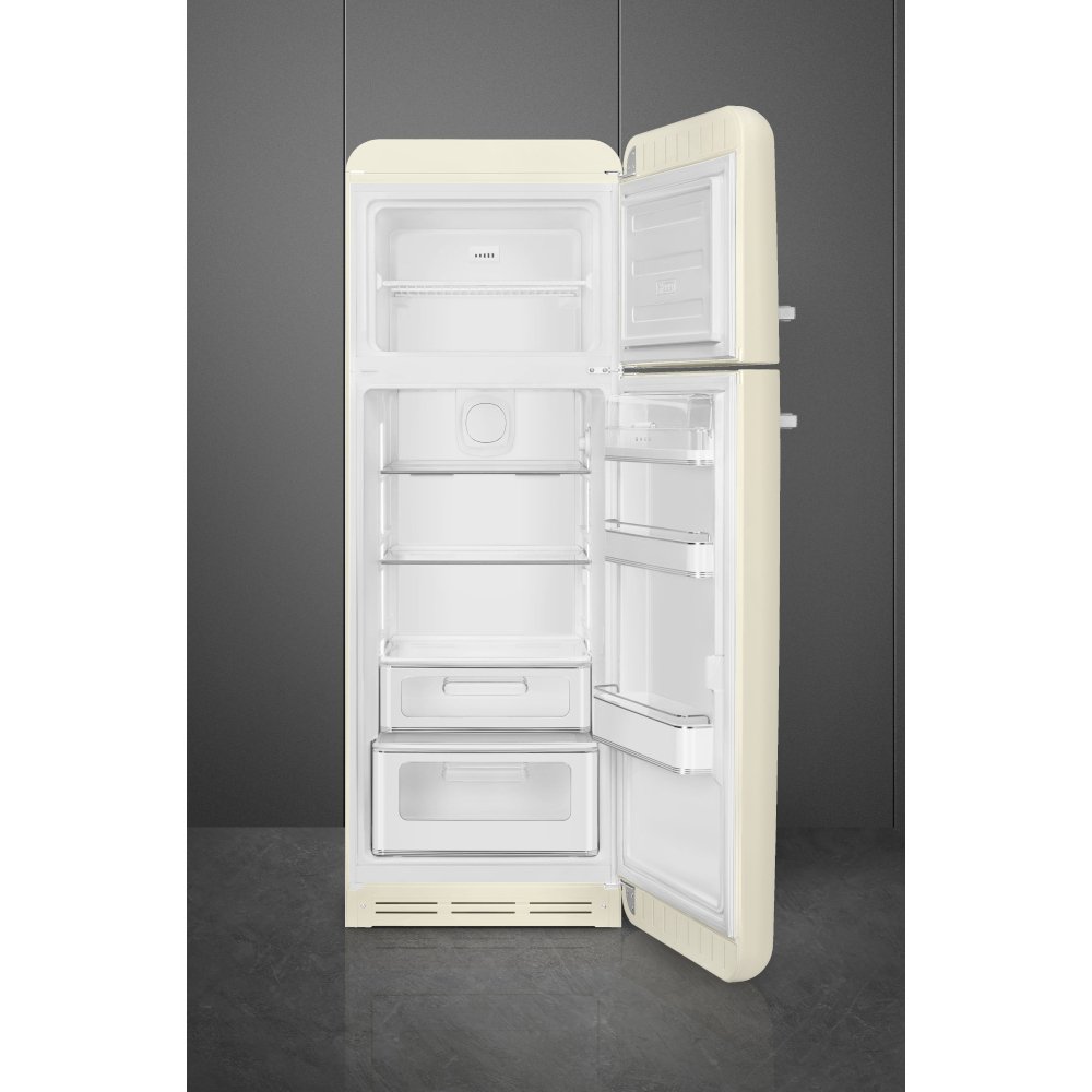 Smeg FAB30RCR6UK Retro Static Fridge Freezer, 80/20, Cream, C Rated