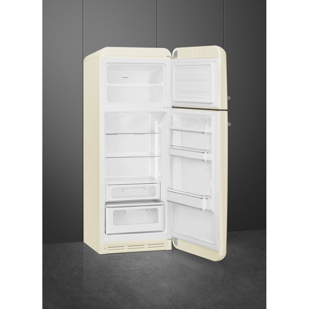 Smeg FAB30RCR6UK Retro Static Fridge Freezer, 80/20, Cream, C Rated