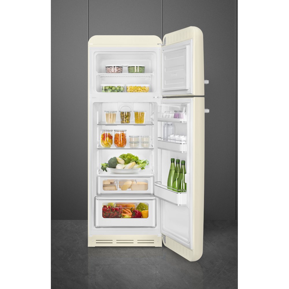 Smeg FAB30RCR6UK Retro Static Fridge Freezer, 80/20, Cream, C Rated