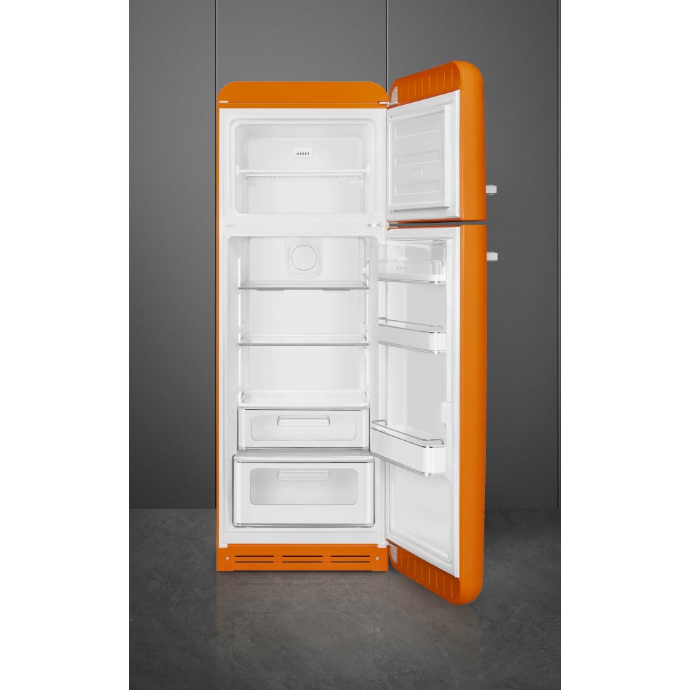 Smeg FAB30ROR6UK Retro Static Fridge Freezer, 80/20, Orange, C Rated