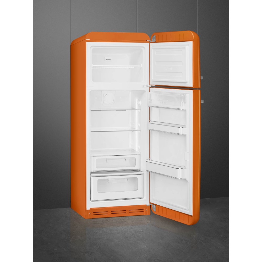 Smeg FAB30ROR6UK Retro Static Fridge Freezer, 80/20, Orange, C Rated