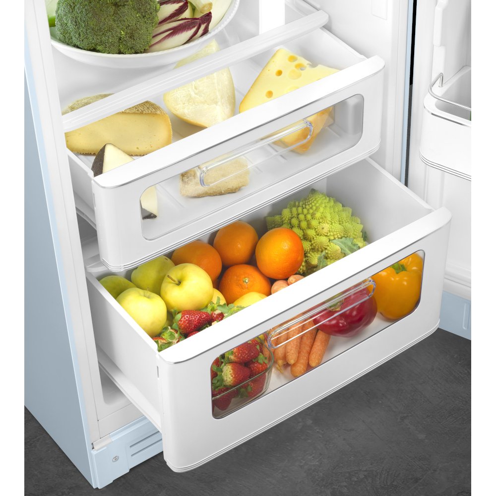 Smeg FAB30RPB6UK Retro Static Fridge Freezer, 80/20, Blue, C Rated