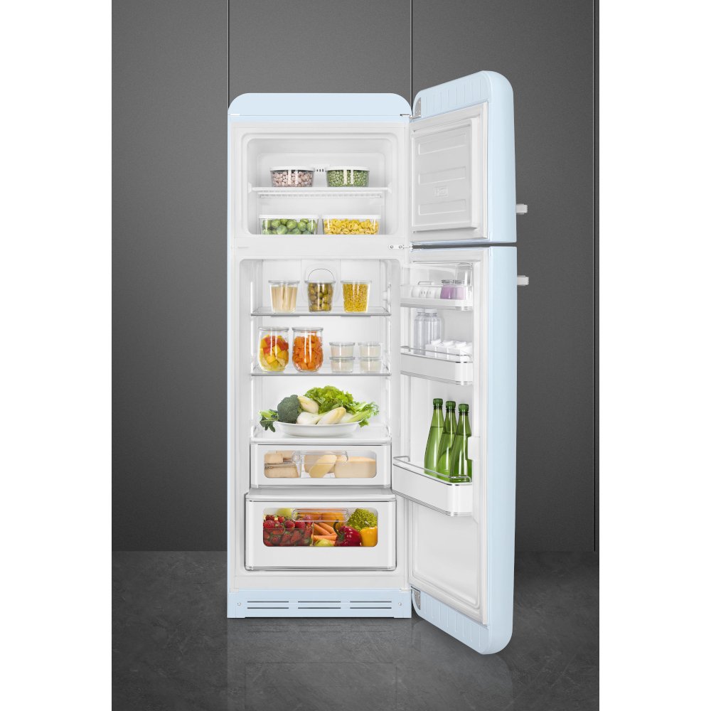 Smeg FAB30RPB6UK Retro Static Fridge Freezer, 80/20, Blue, C Rated