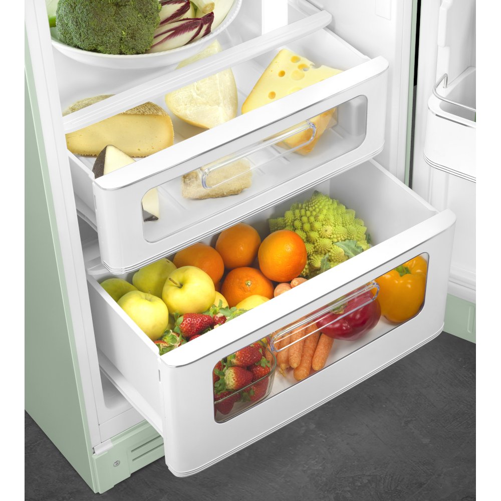 Smeg FAB30RPG6UK Retro Static Fridge Freezer, 80/20, Green, C Rated