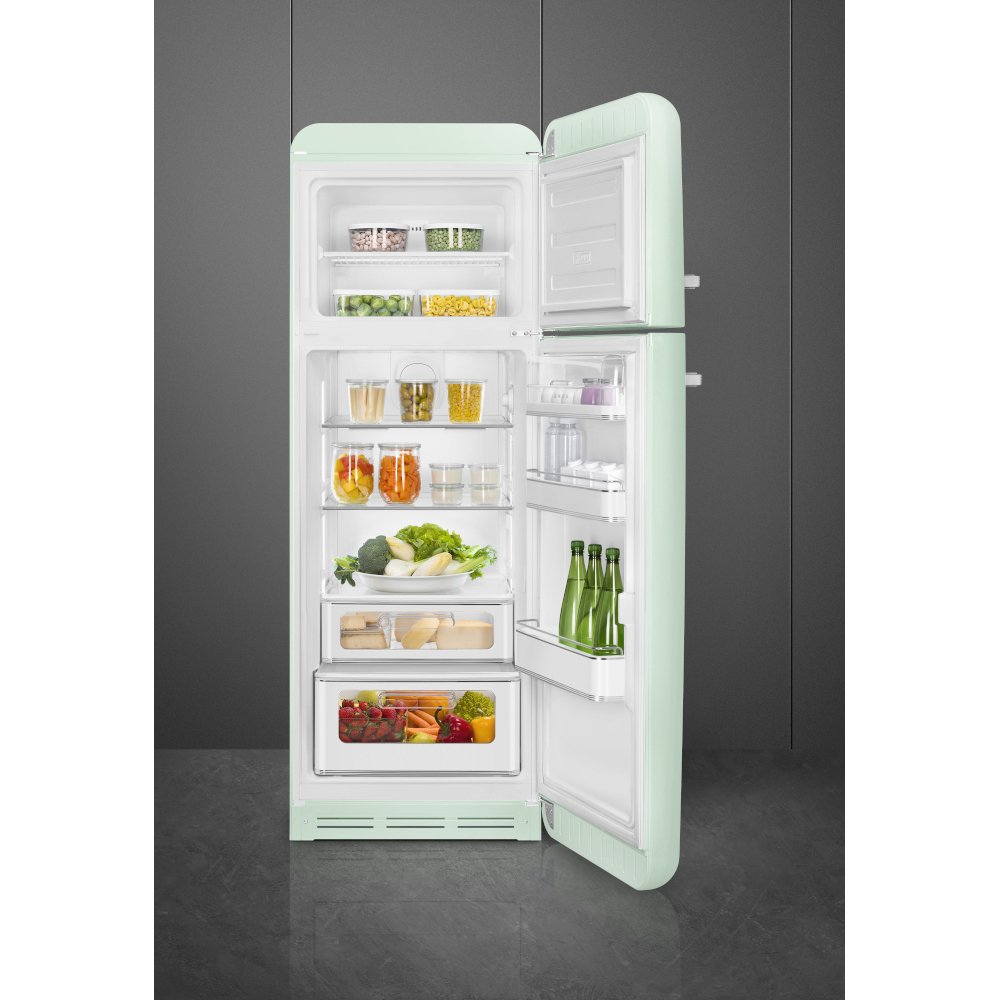 Smeg FAB30RPG6UK Retro Static Fridge Freezer, 80/20, Green, C Rated
