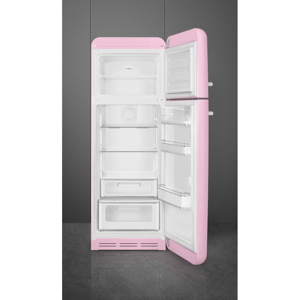 Smeg FAB30RPK6UK Retro Static Fridge Freezer, 80/20, Pink, C Rated